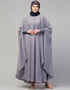 Modest smoking at sleeve Causal Daily Wear Irani kaftan In the Shade of  Grey